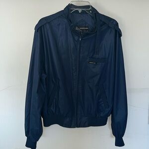 Vintage Members Only Bomber Jacket Blue Light Weight Size 44 (XXL)